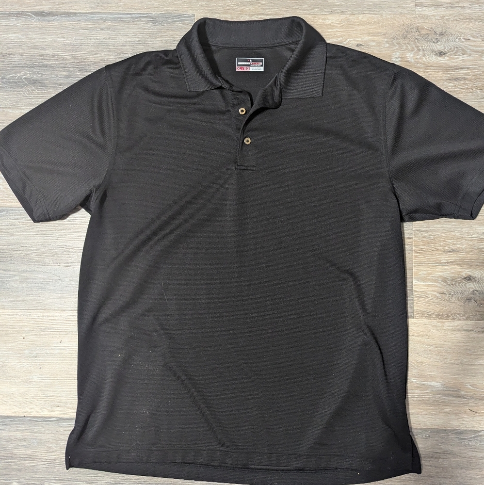 Grand Slam Performance. Short sleeve collared polo shirt. Black. XL.